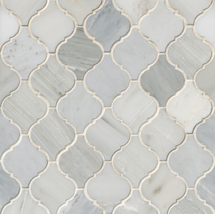 Hampton Carrara Marble Polished Arabesque Lantern Mosaic Tile