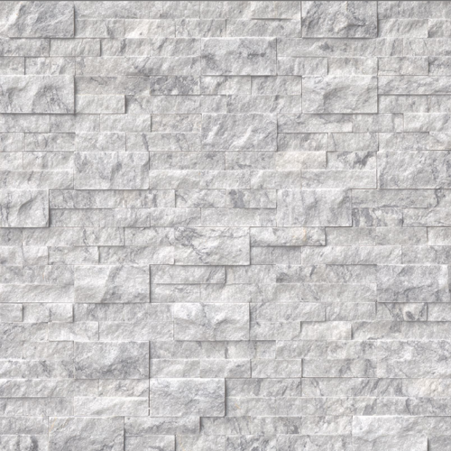 Hampton Carrara White Marble Architectural Wall Ledger Splitface Tile - 6 x 24 in.