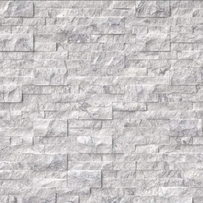 Hampton Carrara White Marble Architectural Wall Ledger Splitface Corner Tile