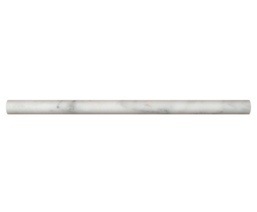 Hampton Carrara Marble Honed Peppin Pencil Trim - 3:4 x 3:4 x 12 in.