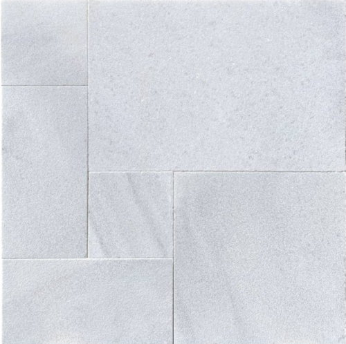 Hampton Carrara White Marble Paver Sandblasted Versailles Pattern