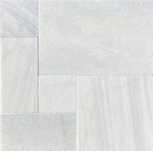 Hampton Carrara White Marble Paver Versailles Pattern