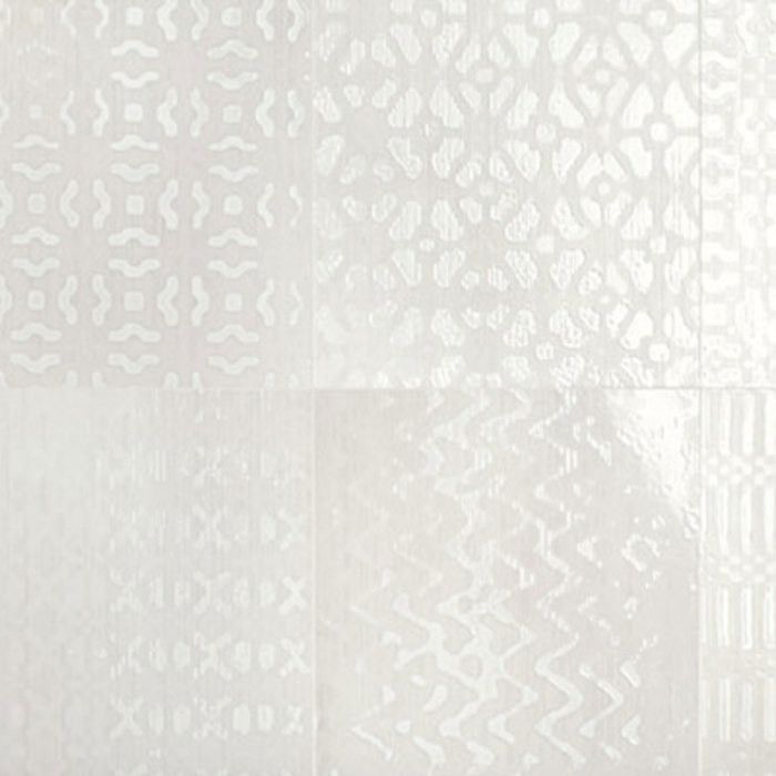 Iris Desire Deco Ivory Glossy Wall Tile 8x8