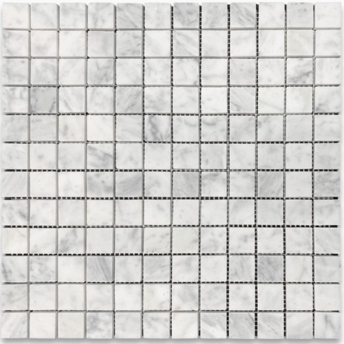 Italia F Carrara White Marble Honed Mosaic 1"X1"