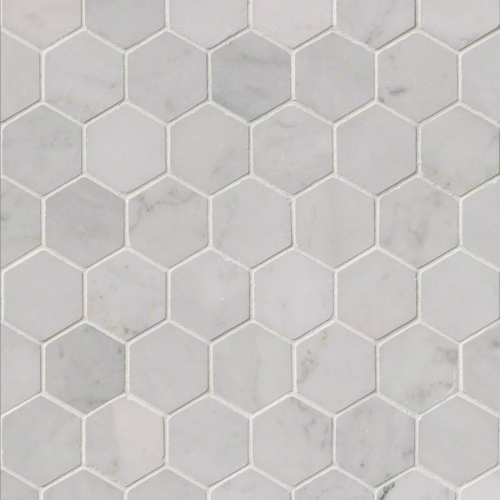 Italia F Carrara White Marble Polished Hexagon Mosaic - 2 x 2 in.