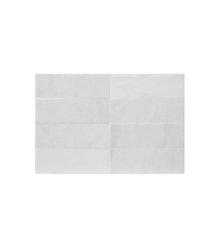 West Hampton Carrara White Marble Matte Honed Tile 4"x12"