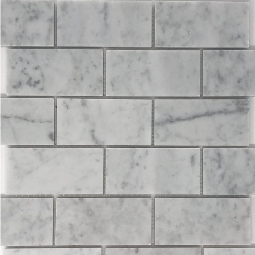 Italia F Carrara White Marble Honed Mosaic Tile - 2 x 4 in.