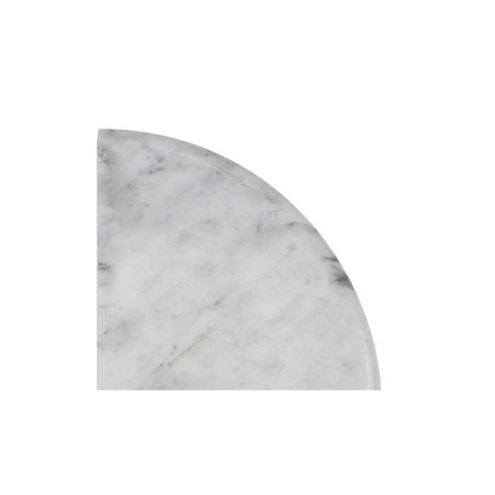 Italia F Carrara White Marble Honed Hand Carved Flat Corner Fixture