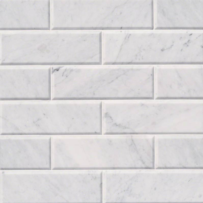 Hampton Carrara Marble Honed & Beveled Subway Wall & Floor Tile