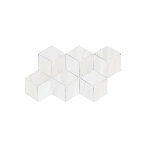 Dolomite White 3D Hexagon Polished Mosaic (7x 12.6 Sheet) Wall Use Only