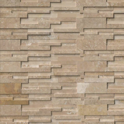 Durango Travertine Honed 3D Architectural Wall Ledger Panel 6x24 in.